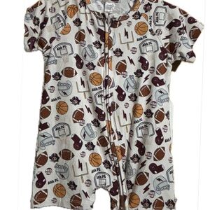 BAMBOO Kids shorty with Sports Theme in Brown and Gray